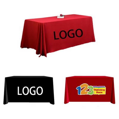 6' Custom Polyester Full Coverage Throw Style Standard Table Cover (65"x28"x30")
