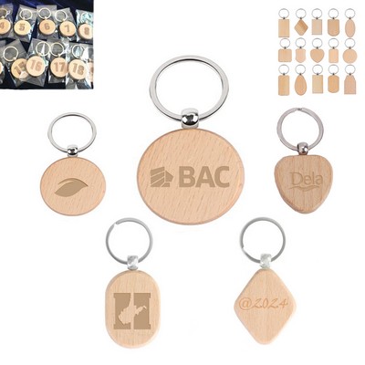 Wooden Keychain Blanks for Engraving