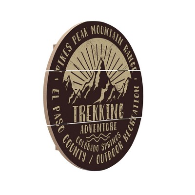 12" Round MDF Slatted Wood Print