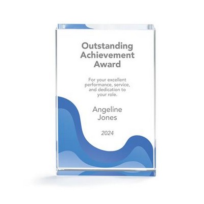 Large Optic Crystal Block with Stock Color Background (Blue)