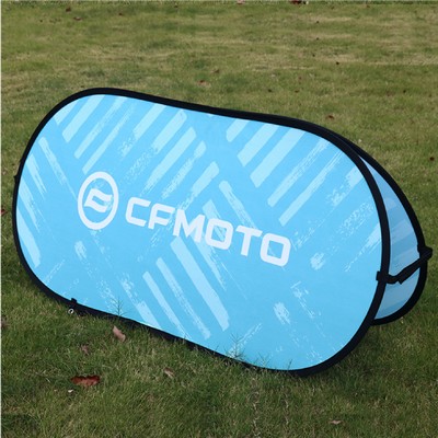 Oval Pop Out Banner 5 x 2' Display Foldable Advertising Frame
