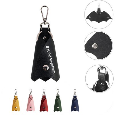 Bat Shaped Pu Leather Car Keychain