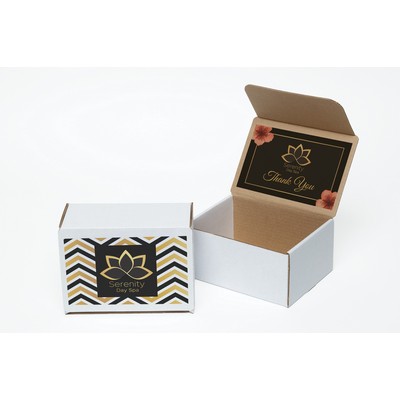 Full Color White Display Mailer Box w/2 Sided Imprint (8" x 6" x 4")