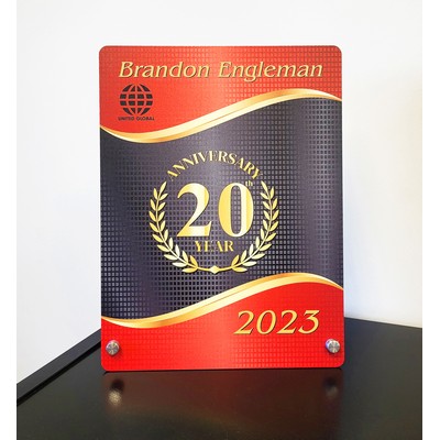 Standoff Display 9X12 White Aluminum Metal 1 Sided