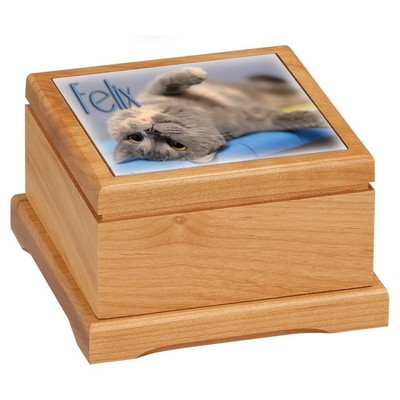 Alder Pet Urn with Routed Top/Insert Not Included