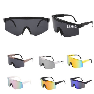 Oversized Retro Visor Shield Sunglasses - Model 532M