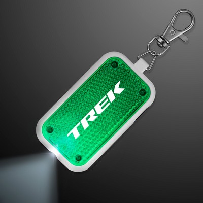 Green Safety Blinkers, Flashlight Keychain Clip - PRINTED