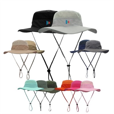 Quick Dry Nylon Bucket Hat With Wide Brim