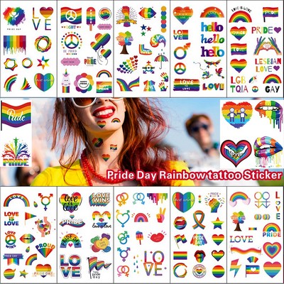 Custom LGBT Pride Rainbow Waterproof Temporary Tattoos/Body Stickers