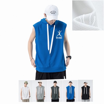 Waffle Sleeveless Hoodie T-Shirt