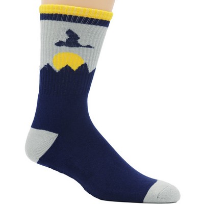 Imported Organic Cotton Woven Mid Calf Athletic Crew Socks