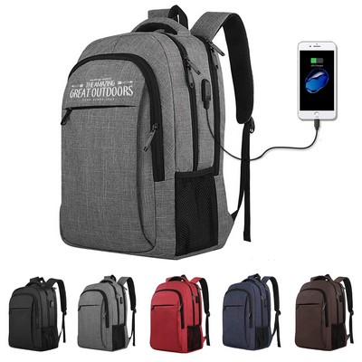 Usb Charging Port Canvas Laptop Backpack