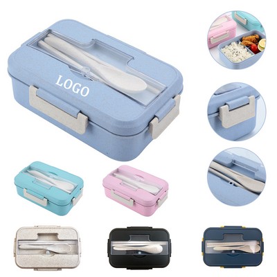 Wheat Straw Bento Lunch Box w/Spoon Fork