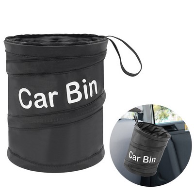 Car Trash Can , Mini Collapsible Pop-up Car Garbage Can, Hanging Car Trash Bag with Velcro,