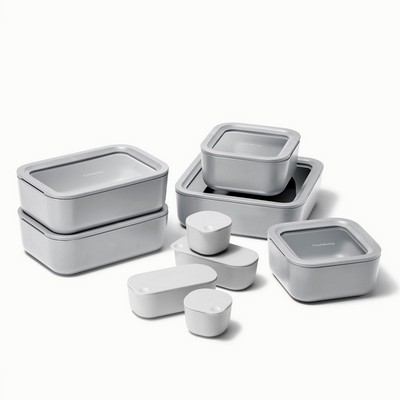 Caraway 14 Piece Gray Glass Food Storage Set