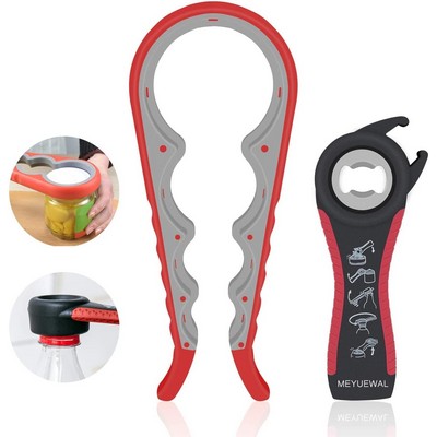 Jar Opener, Multi Function Can Opener Bottle Opener Kit with Silicone Handle
