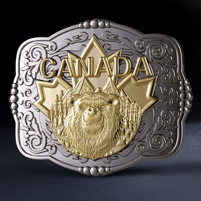 3 " x 4 " Belt Buckle with Two Tone Finish