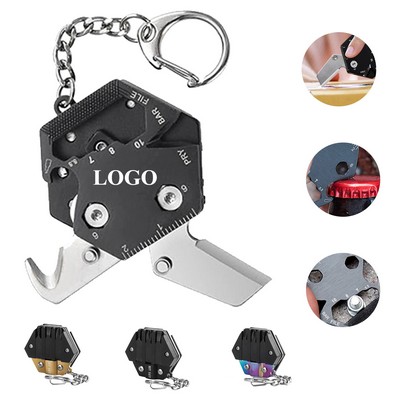 Multifunctional Hexagon Folding Tool Keychain