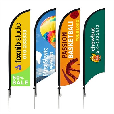 15' Large Feather Flag With Spike Base