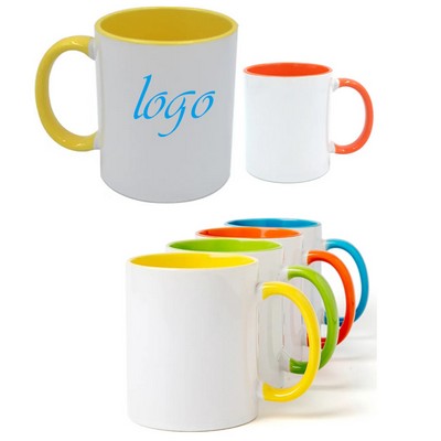 12 Oz Two Tone Ceramic Coffee Mug