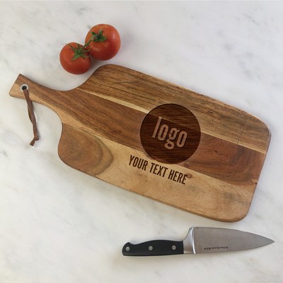 Engraved Large Corporate Acacia Paddle Cutting Board