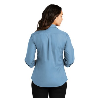 Port Authority® Ladies 3/4-Sleeve Carefree Poplin Shirt