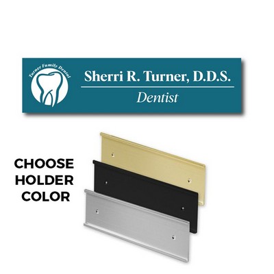 Teal Name Plate And Wall Sign Holder-Plastic Etches To White - 2X10