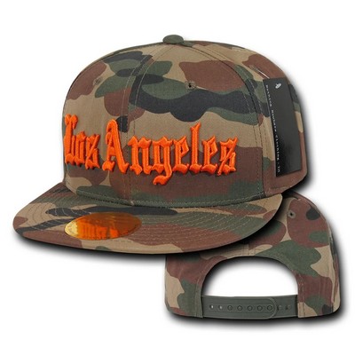 Los Angeles LA City Camo Snapback Country Cap w/Flat Bill