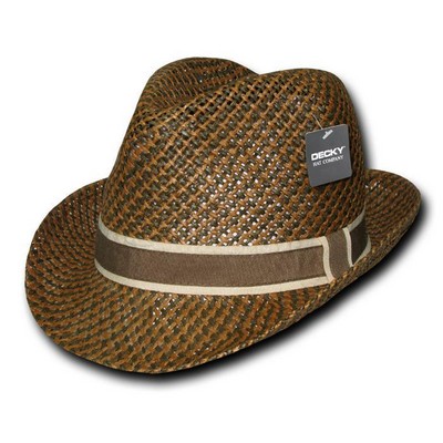 Paper Braid Brown Woven Fedora Hat