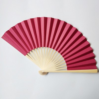 Handheld Foldable Full Color Bamboo Paper Fan