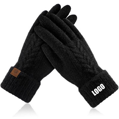 Merino Wool Touchscreen Cable Knit Gloves