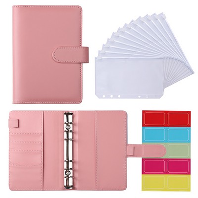 A6 Notebook-style Binder with 12 Zipper Pockets