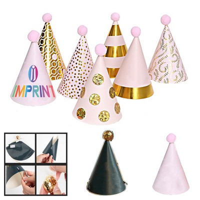 Gold Cone Birthday Party Hat