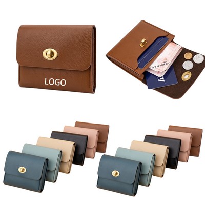 Retro Fashion Pu Leather Wallet 2-Layer Credit Card Holder