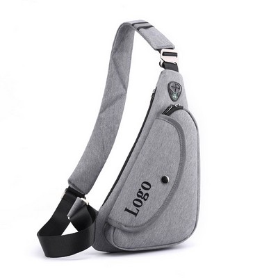 Polyester Crossbody Sling Bag With Earphone Hole