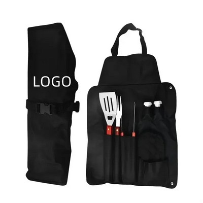 1-Set Stainless Steel BBQ Tools Apron Glove