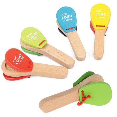 Cowbell Wooden Castanet Clapper