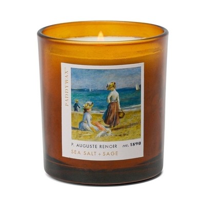 Impressionist 6 Oz Glass Candle - Renoir, "Figures On The Beach"