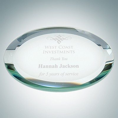 Circle Jade Glass Mirror Coaster - Single