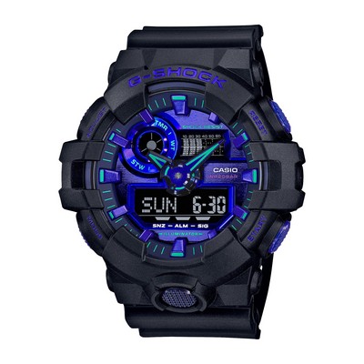 G-Shock Mens Virtual Black Metallic Analog/Digital Watch Blue Violet