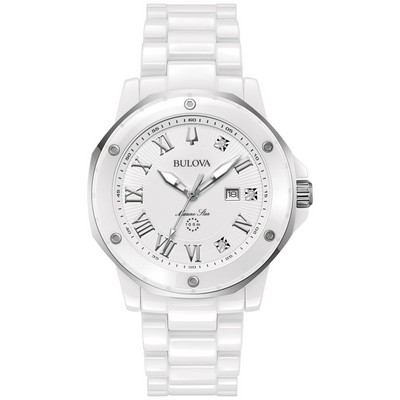 Bulova Watches Ladies Marc Anthony Series A Ceramic Bracelet Watch White Dial