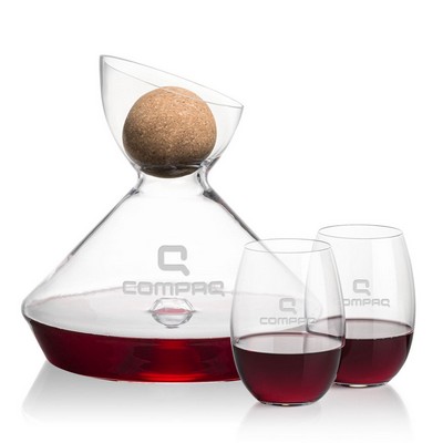 Woodbury Carafe w/Cork Stopper & Carlita Stemless Wine