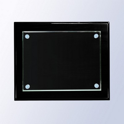 Medium Black Premium Piano Finish Plaque-Glass
