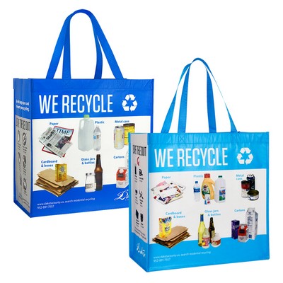 150g Full-Color Printed Laminated RPET Recycling Bag (15"x15"x8")