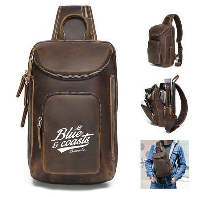 Vintage Full Grain Leather Sling Bag