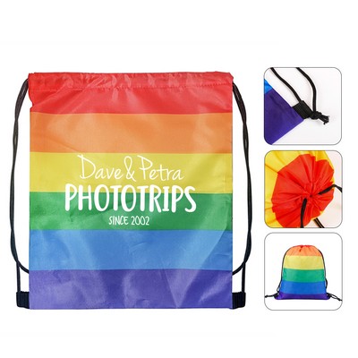 Rainbow Drawstring Backpack