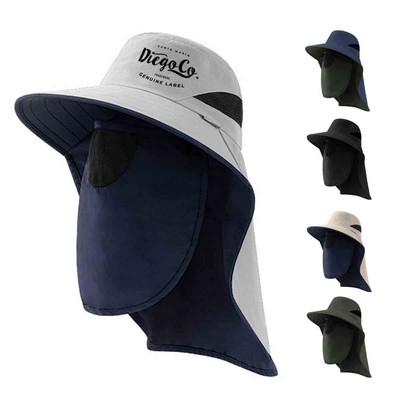Unisex Outdoor Bucket Hat with Neck Flap
