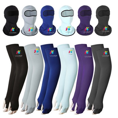 Ice Silk Full Mask Cooling Summer Sleeves Set