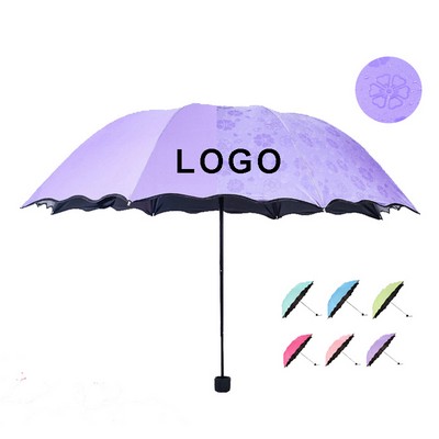 Sun and Rain Windproof Flowering Umbrella
