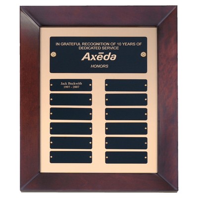 Cherry Finish Frame Perpetual Plaque with 12 Plates